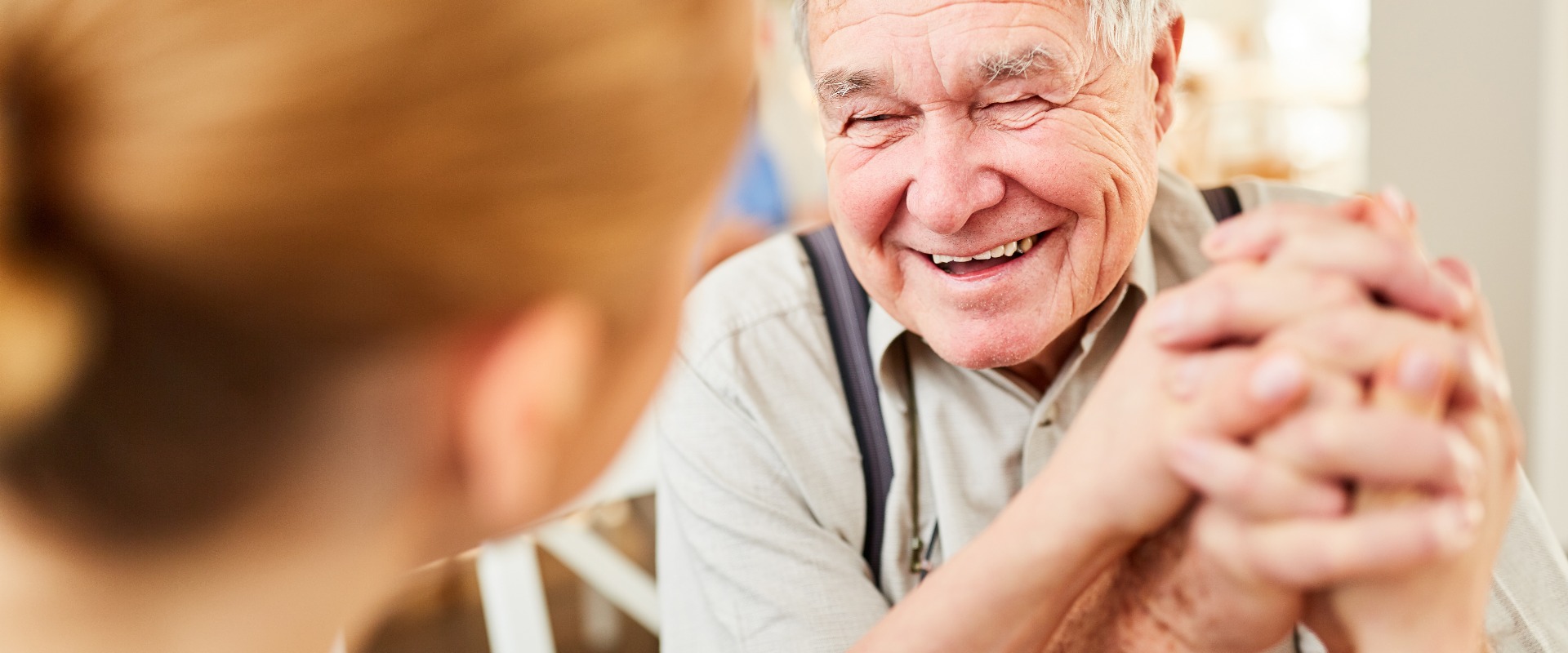 Old man gets hope and is happy